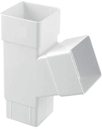 White Square Downpipe Branch Connector, Freeflow Rain Water Systems
