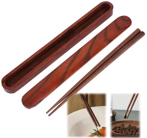 Tissting Caja de Palillos Japoneses de Madera, Diseño Extraíble y Portátil para Vajilla, Natural y Elegante para Hogar, Oficina, Viaje, Picnic, Acampar
