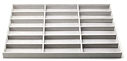 Liudan Glasses Stand 18 Slot Large Grey Premium Quality Velvet Glasses Box Tray Stackable Practical Fair Home Use Jewelry Display Organiser Glasses Holder