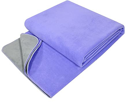 SANWOOD Couverture douce texturée, chaude et légère, couverture de yoga anti-perte, anti-boulochage, couleur unie, pour yoga, méditation, pilates pour la maison – Violet