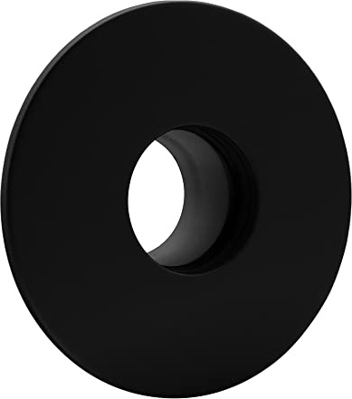 LANZZAS Tuyau de poêle à granulés avec rosace murale de Ø 80 mm à Ø 130 mm - Couleur : noir | Tuyau de poêle à granulés