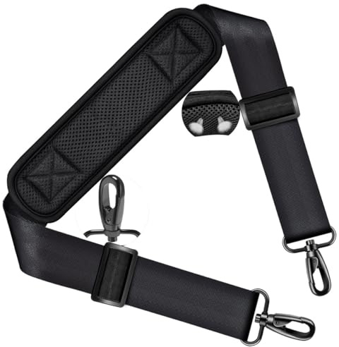 Correa de Hombro Universal ZINZ 58, para Cámara, Equipaje, Bolsa Deportiva y Duffel, Ajustable con Gancho Giratorio，Negro