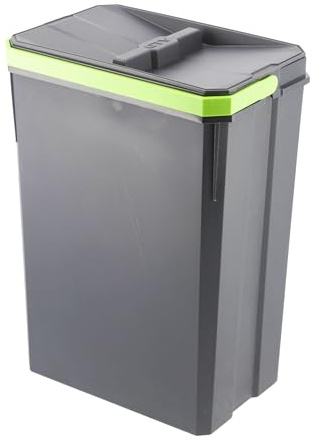 GTV - Abfallsammler AxiSpace, Mülleimer Kapazität 7 L, 10 Stück Set, für Schubladen/Schränke, aus Kunststoff Graphenpartikeln, Vielen Schubladensystemen Kompatibe, Farbe Anthrazit