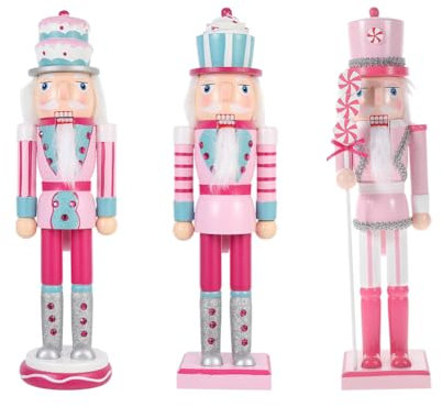 Fiorky Statue de Soldats à Pince en Noyer de 35 cm, marionnette créative, Personnage de Dessin animé, Sculpture, Casse-Noisette, modèle Artisanal, pour Enfants et Adultes (crème