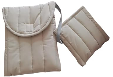 mustard green white grey quilted ipad case laptop sleeve power supply pouch data cable mobile hard dsik drive mouse storage case macbook air laptop computer bag (white grey+pouch, 16inch)