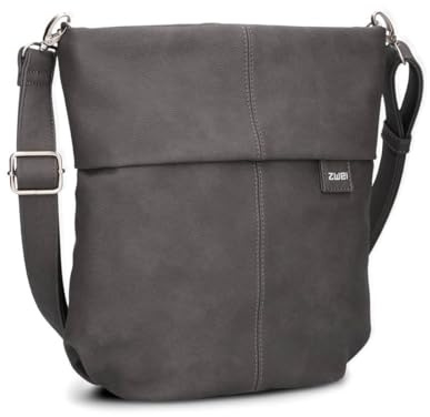 Zwei Damen Handtasche Mademoiselle.M M90 Umhängetasche 6 Liter klassische Crossbody Bag, weiches Kunstleder, Schulter-Tasche inklusive zweitem kurzen Gurt (nubuk-stone)