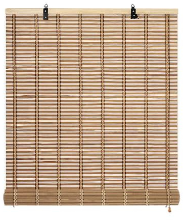 FENGSHOUU Natur Bambus Rollo,Innen/Außen Bambusrollo,Raffrollo mit Lifter,Sonnenschutz Sichtschutz Rollo Seitenzugrollo,für Fenster und Türen,Blickdicht,Anpassbar,Breite×Höhe (100cm x 180cm)