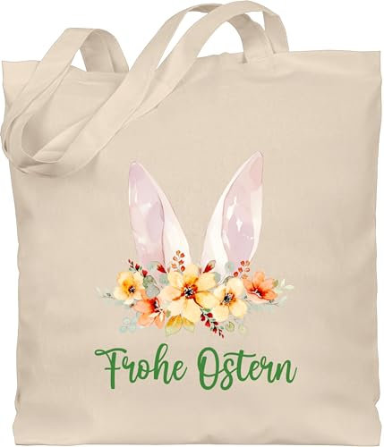 Baumwolltasche - Ostergeschenk - Frohe Ostern Hasenohren Osterüberraschung Ostern Mini Geschenke Osterkleinigkeiten - Unisize - Naturweiß - ostergeschenke beutel osterüberraschungen hase mit