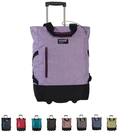 Punta® Einkaufstrolley 33L Flieder | Einkaufstrolley modern mit Skater-Rollen – leise & leichtgängig | modernes Design | ideal für Einkäufe, Reisen & Sport | Wheel Shopping Roller für unterwegs