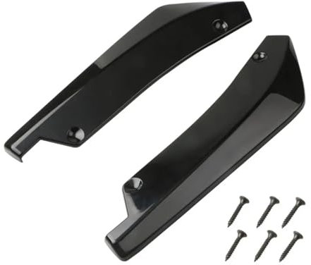 Frontstoßstange Lippe Spoiler Universal Auto Vorne Hinten Stoßstange Schutz Streifen Lip Spoiler Diffusor Splitter Verlängerung Winglets Seite Rock Frontspoiler(Schwarz)