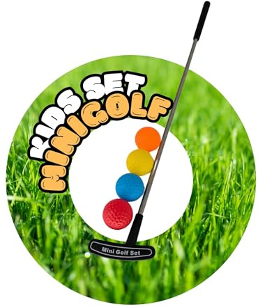 TronicXL Kinder Minigolf Set Schläger + 4 Bälle + Tray Mini Golf Set Golfschläger Golfbälle Spielzeug Geschenkidee Kids Junge Mädchen Spieleset Kinderspiele Garten Outdoor draußen