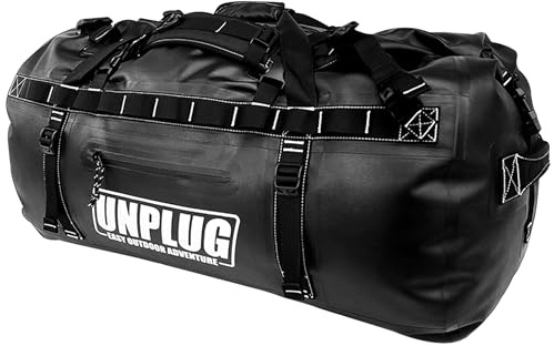 Unplug Ultimate Adventure Bag | 1680D strapazierfähige wasserdichte Seesack | wasserdichte Seesack für Camping, Motorrad, Trockentasche, Jagdtasche, Abenteuer-Sporttasche, wasserdichte Tasche