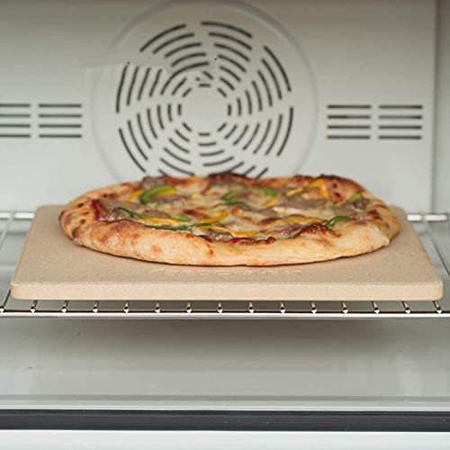 Pizza Pan for Oven and Grill, Brick Thermoschock, Rectangular Pizza Stone Breadback Cordierit Pizza Grilling Stone 26x28cm