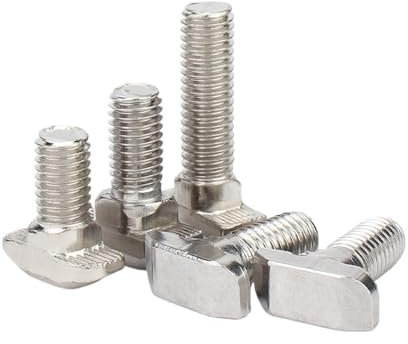 Hammerkopfschrauben Hammerkopfschraube T-Schraube 10 Stück/Lot vernickelter Stahl M5 M6 M8 T-Hammerkopfschraube Aluminium-Verbindungsschrauben for EU20/30/40/4 5 Aluminiumprofile EU30 M6, 20 mm x 10 S