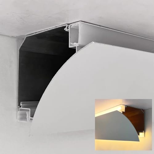 Profilo Angolare Led Diffusore a Canale In Alluminio a Led, Illuminazione Indiretta Cucina/corridoio Modanatura a Corona, Illuminazione a Battiscopa a Doppio Lato Striscia a Led, Decorazione per Inter