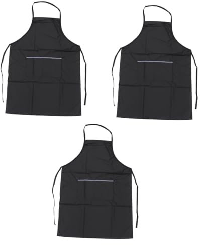 SHOWERORO 3St Verkäuferin Schürze Tasche Friseurkittel professionelle Haarschürze Wasserdichte Schürze für Friseure Spa küchenschürze kitchen apron smock Arbeitsschürze Friseurschürze Black