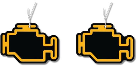 Duftbaum mit Motorkontrollleuchte-Motiv - Auto-Duftspender und Lufterfrischer Set mit lustigem Tuning-Duftanhänger, 2 Stück