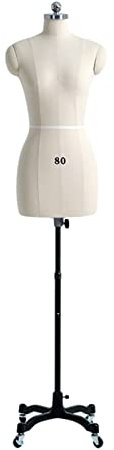 OWOHYG Ansteckbare Weibliche Nähpuppen, Höhenverstellbare Schneiderpuppen Mit Rädern, Weiblicher Schneiderpuppen-Torso Für Schüler(XXL-Model 88)