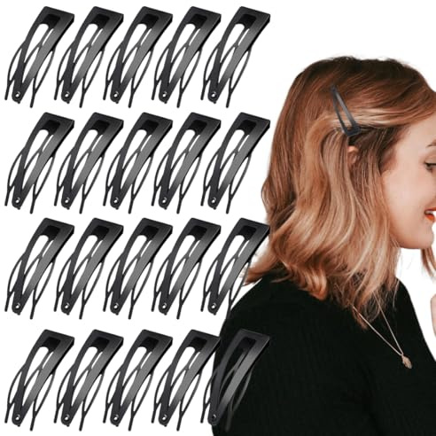 20 Piezas Clips Pelo, Pinzas para el Cabello con Doble Agarre, 5 cm Clips De Pelo De Meta, Cabelo Accesorios Ideal para Cabello para Niñas Mujer