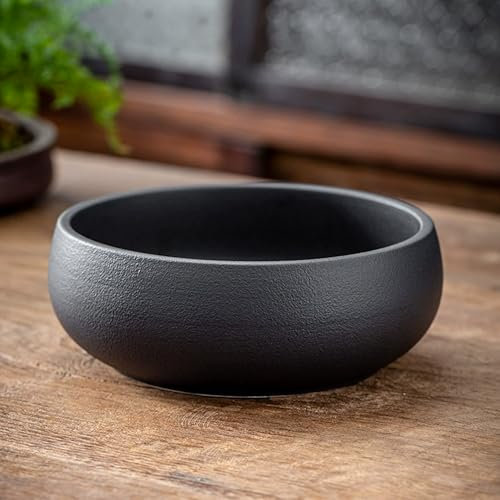 TIMIFUN Vaso Basso, la Ciotola Sacra per Bonsai, Fiore di Loto, vasi Rotondi in Ceramica, per Piante grasse, Erbe e Loto