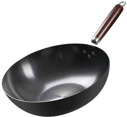 Förtjockad Wokad Grönsaksgryta Med Nonstick-Beläggning, Obelagd, Låg Oljerök, Hushållsgryta Med Platt Botten(Metallic-30cm)