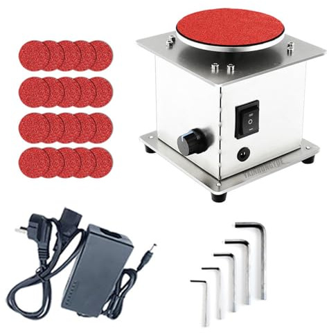 YXINHONGYUE Levigatrice a Nastro per affilatura coltelli con Chiave, Portatile 12-24 V, 7 velocità Regolabili, levigatrice da banco elettrica da 100 mm, Adatta per Metallo e Pelle