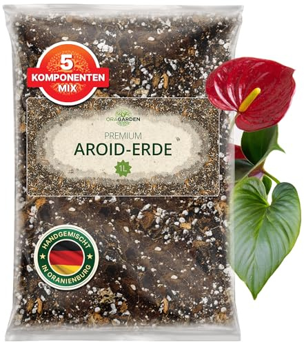 ORAGARDEN Aroid Mix Erde für Zimmerpflanzen und Garten - 1L Aroiden Substrat für Pflanzen, Palmen, Blumen - 5 Komponenten Blumenerde