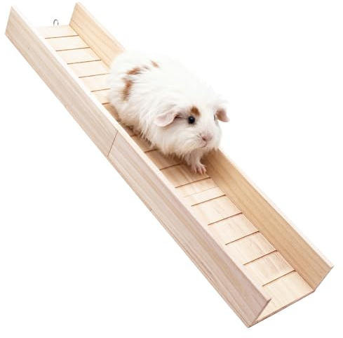 Rampa de Escalada para Cobayas, Puente de Madera para Mascotas, Juguete Tipo Escalera para Hámster, Accesorios para Animales Pequeños como Cobayas, Hámsteres, Ratas, Chinchillas – 80 × 15 × 7 cm
