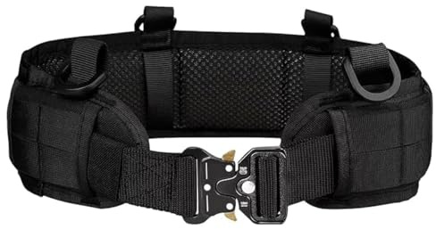 KARLOR Ceinture tactique, multifonctionnelle, ceinture militaire de combat, ensemble de ceinture de combat en tissu Oxford avec anneau en D, ceinture d'équipement réglable en nylon pour l'entraînement