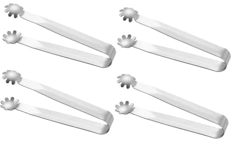 DOITOOL 4 pièces Pinces Inox Mini pour Glaçons et Sucre Pratique pour Buffet Bar Café Thé Mariage