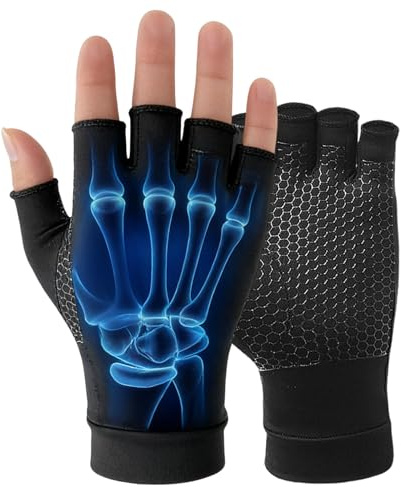 EUBSWA Guanti a compressione per donne & uomini | Guanti anti-artrosi contro dolore, gonfiore, sindrome del tunnel carpale | Compressione elegante per edema e tendinite (M)