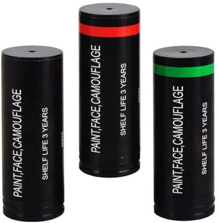 Alipis Lot de 3 Peintures Faciales Camouflage Militaire Camouflage Visage 3 Couleurs Stick Tubulaire pour Chasse et Maquillage Extérieur sans Irritation Usage Pratique