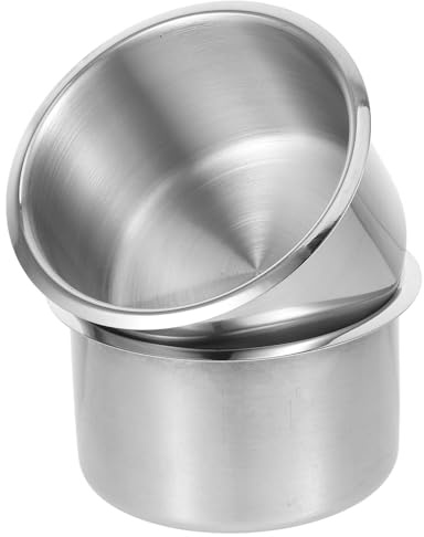 Hemobllo Portavasos Empotrados de Acero Inoxidable para Bebidas, 2 Unidades, Soporte para Copas para Autocaravanas y Barcos, Accesorio Resistente y Fácil de Limpiar, Adecuado para Viaje