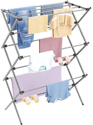 HOMIDEC Clothes Airer,3-Tier Indoor/Outdoor Foldable Clothes Drying Rack
