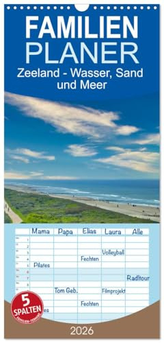 Familienplaner 2026 - Zeeland - Wasser, Sand und Meer mit 5 Spalten (Wandkalender, 21 cm x 45 cm), CALVENDO: Ausdrucksstarke Bilder aus der Holländischen Provinz Zeeland (CALVENDO Orte)