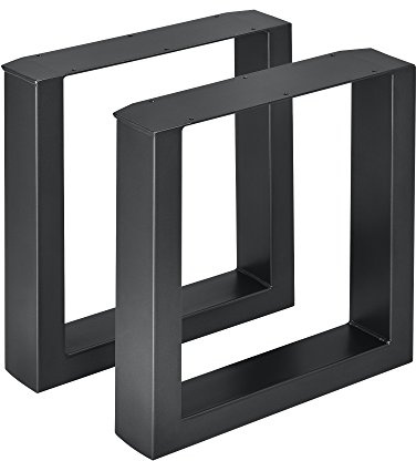[en.casa] Set de 2 Pieds de Meuble pour Banc Pieds de Table Rectangulaires pour Montage DIY avec Embouts de Protection Acier Noir 40 x 43 cm