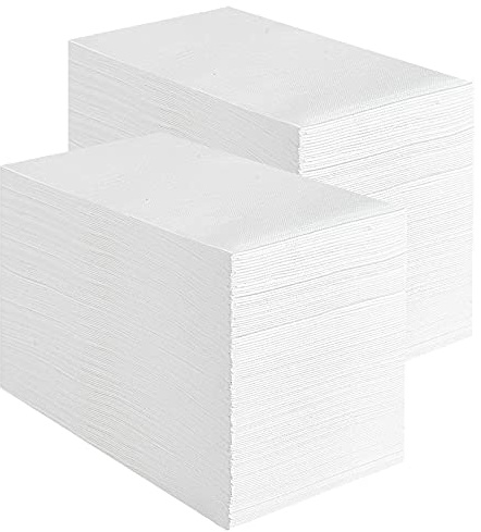 Vplus 400 Pack Premium Quality Guest Towels Disposable Dinner Napkins Soft, Absorbent, Party Napkins for Dinners or Catering Events，and Everyday Use (White, 400)
