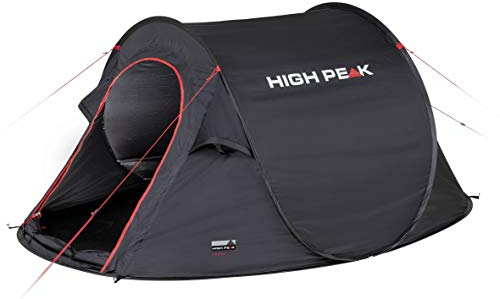 High Peak Wurfzelt Vision 3, Pop Up Zelt für 3 Personen, Festivalzelt freistehend, super leichtes Schnellöffnungs, 2000 mm wasserdicht, Ventilationssystem, Moskitoschutz, 235 x 180 x 100 cm