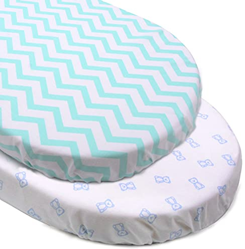 PEKITAS Pack 2 Sábanas 75x33cm / 72X33cm Ajustable para Colchón Capazo/Carro/Cochecito de bebé para Niños y Niñas con Elástico Se Adapta a Julius Zöllner, Träumeland, Alvi, FabiMax