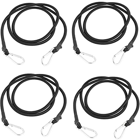 DARENYI 60cm Gepäckspanner mit Haken Schwarz Spanngummis mit Karabiner Spanngurte mit Haken Gummibändern Bungee Kabel für Car Fahrrad Motorrad Trunks Camping-Wohnmobile(4pcs)