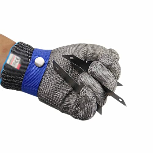 Schnittfeste Handschuhe Anti-Schneid-Handschuhe, Edelstahl-Metallgitter-Metzger-Sicherheitsküchen-Fleischschneidehandschuhe(Size:XL/A Packung mit 1 Stück)