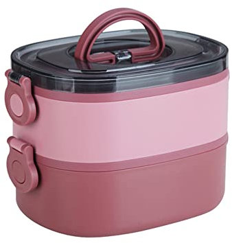 Scatole per il pranzo, contenitori per il pranzo, contenitori bento termici impilabili, a prova di perdite, contenitori per alimenti in acciaio inossidabile, contenitore per alimenti multi-strato,