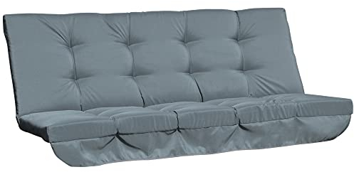 Outsunny Auflagen-Set für Hollywoodschaukel 170 cm Stuhlkissen Schaukelauflage Sitzkissen Gartenschaukel Gartenpolster Rückenkissen Seitenkissen Dunkelgrau