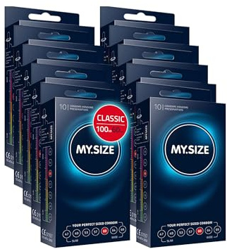 MY.SIZE Classic Kondome Größe 5 I 60 mm Breite I 100 Stück Maxipackung I Premium extra dünn I gefühlsecht hauchzart I dünne 0,07 mm Wandstärke I vegan I für Men