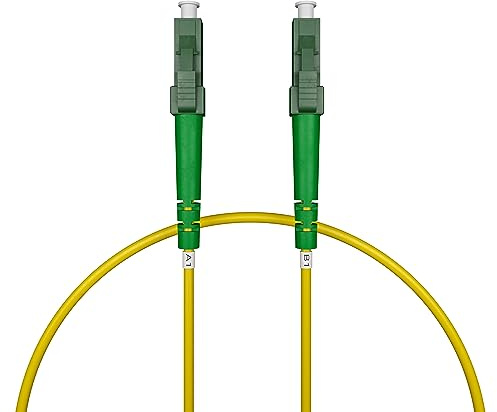 nexinex - 0,5m Glasfaserkabel LC/APC auf LC/APC Patchkabel | Kompatibel mit Telekom, Vodafone, 1&1, Fritzbox, etc. | LWL Simplex Singlemode OS2 FTTH Glasfaser Lichtwellenleiter Kabel