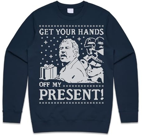 Sanfran Clothing Get Your Hands Off My Present Top Christmas Xmas Funny Democracy Manifest Gift Meme Jumper Sweater
