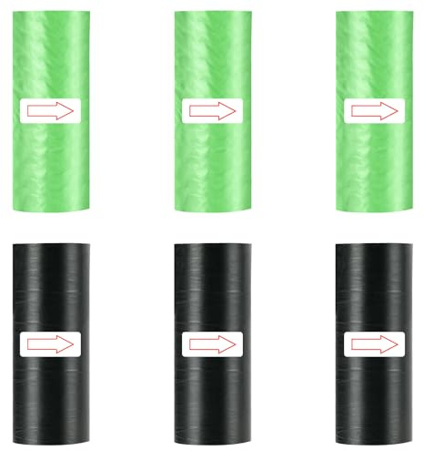 URAQT Bolsos de Basura, 6 Rollos 90 Pcs Bolsas de Basura pequeñas Coche, Mini Bolsos de Basura del Coche, Bolsas de Basura Resistentes a Prueba de Fugas para el Hogar, Oficina, Baño, Cocina, Coche