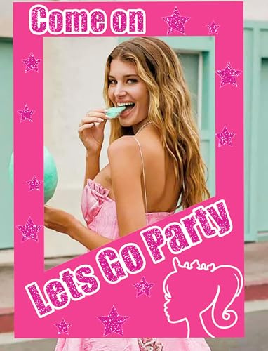 JeVenis Let's Go Party Fotorequisiten - Hot Pink Mädchen Geburtstagsparty Dekoration und Zubehör für Junggesellinnenabschied und Brautdusche