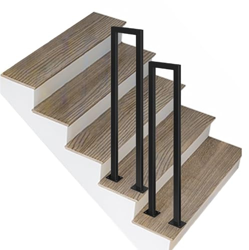 Pasamanos Escalera Barandilla Barandilla de escalera negra moderna interior, barandilla de balaustres de decoración de hierro Pasamanos de escalera de seguridad, Columna de vallado DIY para loft/pasil