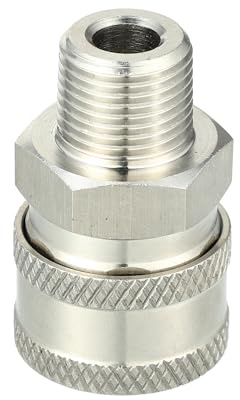 Hihaha Pressure Washer Coupler/Outer Female Washer Gun Adapter Universal for Vehicle/Durable Stainless Steel 3/8 NPT / 1 Pcs Silver Tone